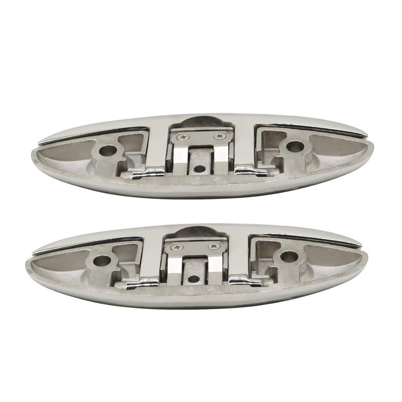 Jecoupoon 4-1/2" 5" 6" 8" Marine Boat Dock Cleats 316 Stainless Flip Up Cleats Folding Cleat with Screws and Nuts (6" 2pcs) - Image 3